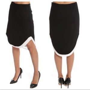 RAG & BONE Madison Skirt Black Silk A Line High Low Skirt Knee Length Sz 2